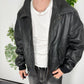 Oakwood Vintage Lederjacke in Schwarz, Größe L, Fitpic