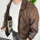 Redskins Lederjacke Vintage Bomberjacke in Braun, Größe XXL, Fitpic