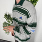 Adidas Vintage Rugby Poloshirt in Grau/Grün, Fitpic
