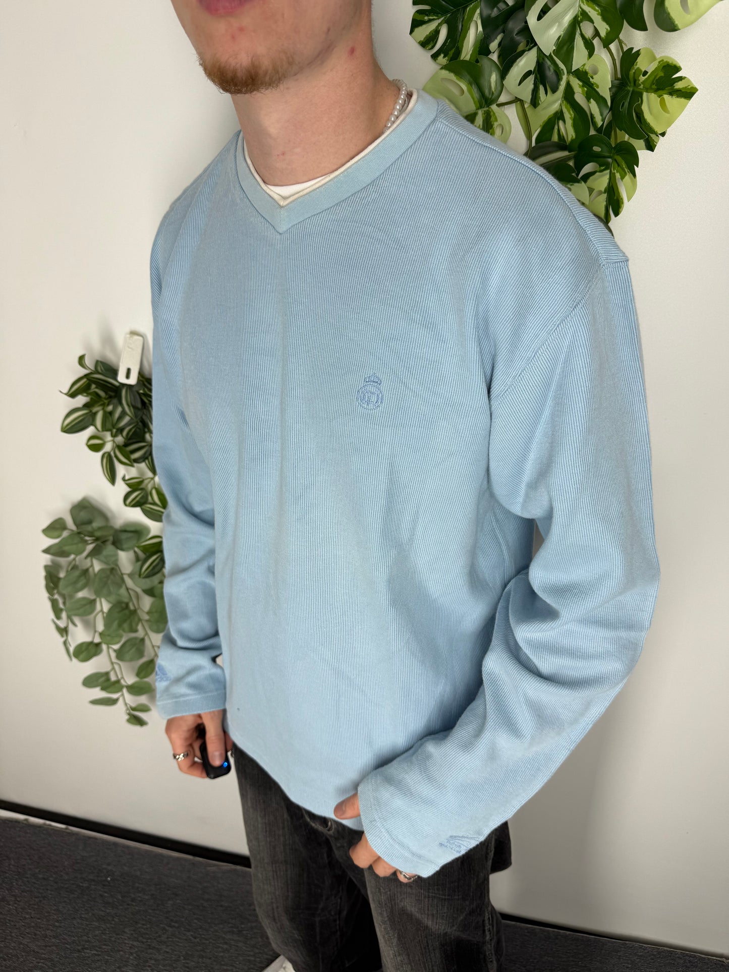 Adidas Real Madrid Vintage Longsleeve in Hellblau, Fitpic