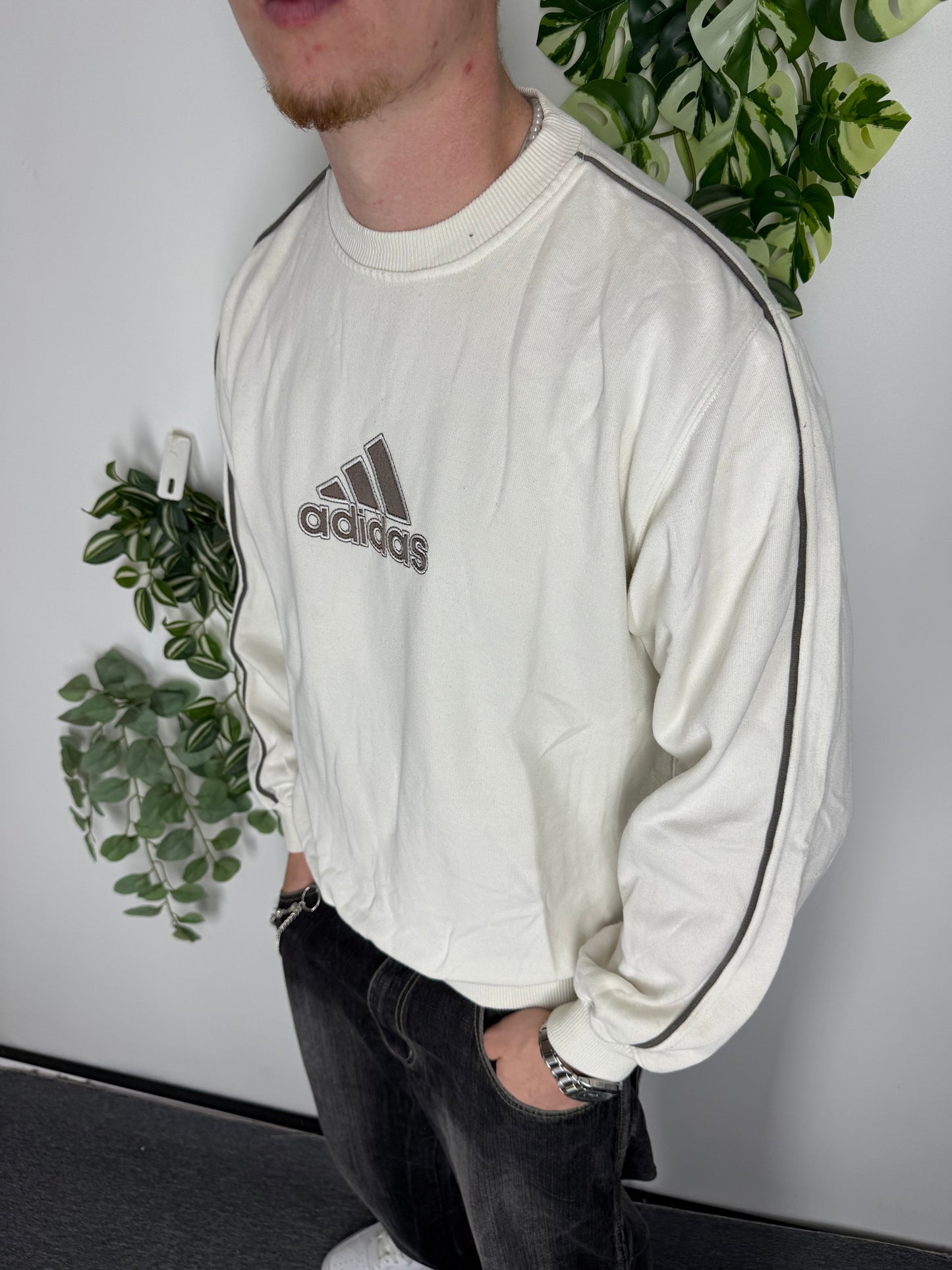 Adidas Vintage Sweatshirt in Weiß, Fitpic