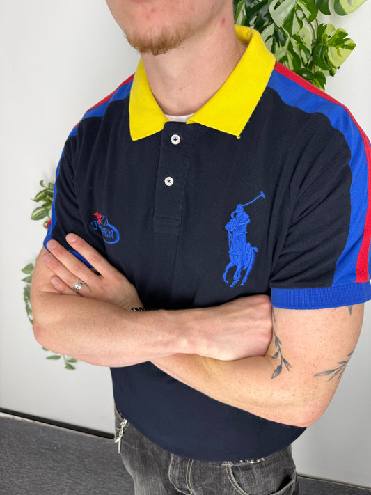 Polo Ralph Lauren US Open Vintage Poloshirt in Navy, Größe M, Fitpic