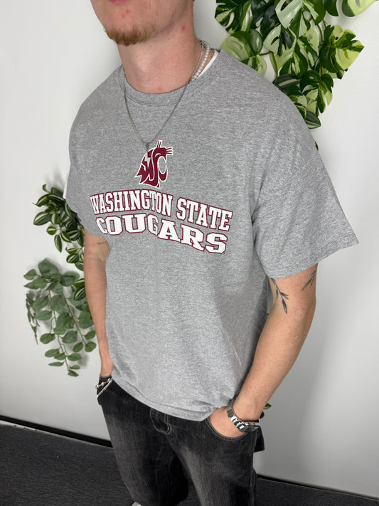 Washington State Cougars Vintage College Shirt in Grau, Größe L, Fitpic