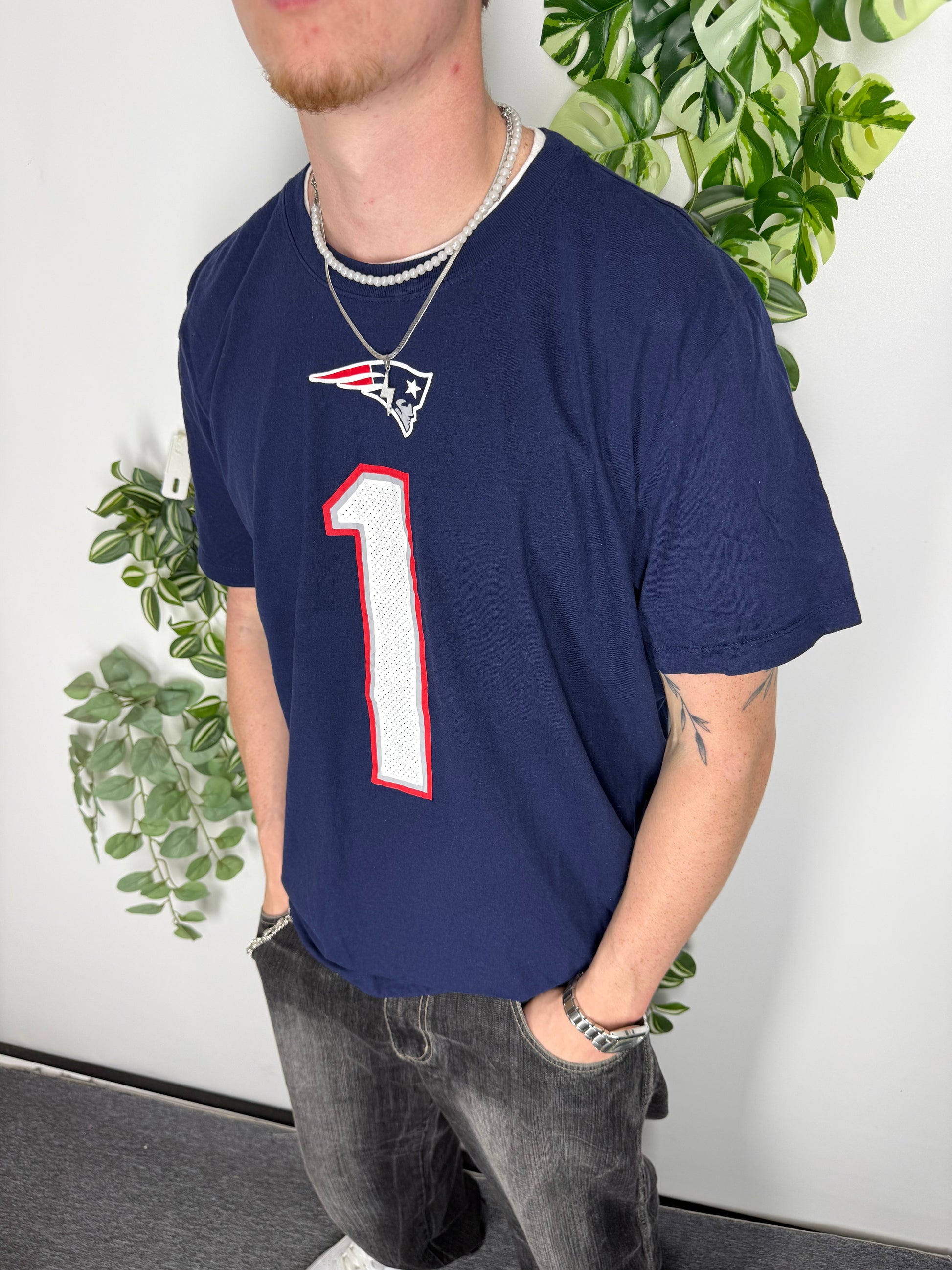 Nike Patriots Newton Vintage T-Shirt in Navy, Größe XL, Fitpic
