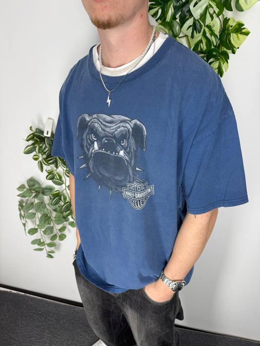 Harley-Davidson Guildford Vintage Bulldog Shirt in Navy, Fitpic