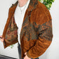 Vintage Suede Lederjacke mit Aztec-Muster in Braun, Fitpic