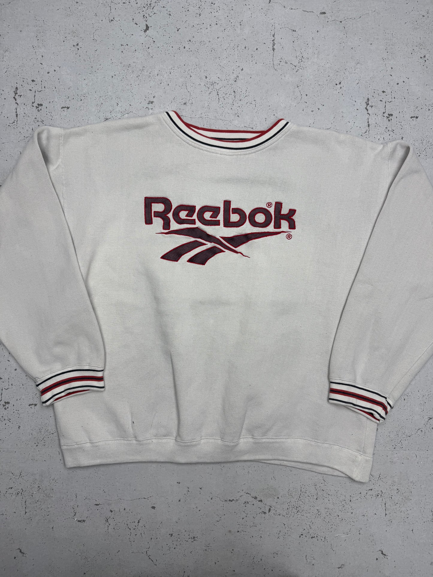 Reebok vintage Big Logo embroidery Crewneck grau M