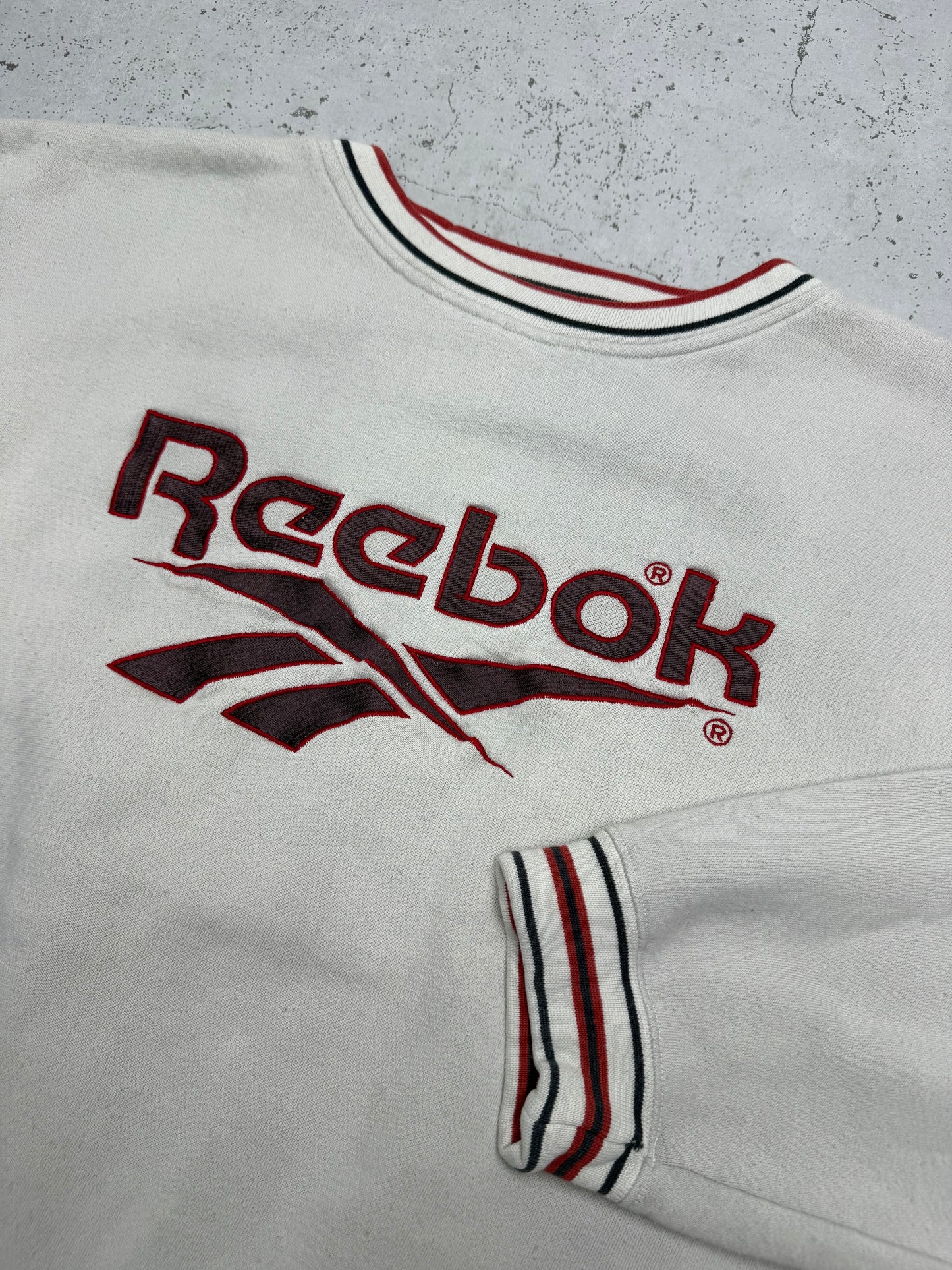 Reebok vintage Big Logo embroidery Crewneck grau M