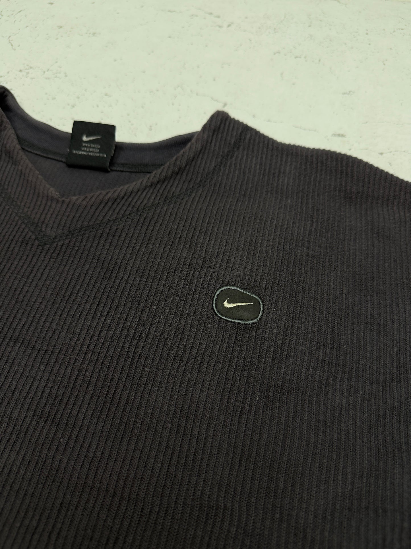 Nike vintage Sweatshirt Sweater Knitweat V-Neck schwarz washed XL