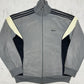 Adidas vintage Zipper Sweatshirt Jacke Velour Samt grau XL