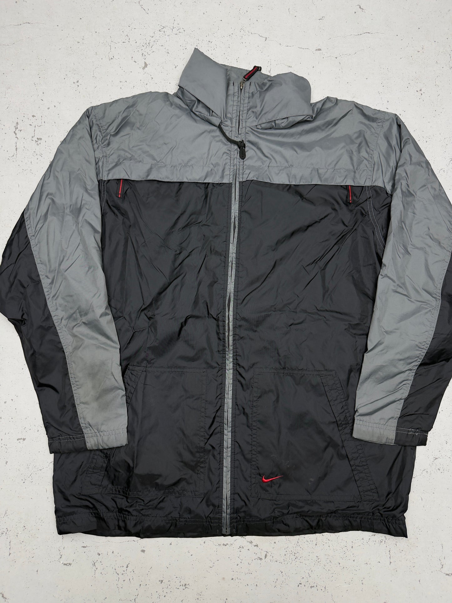 Nike vintage Windbreaker Trackjacket Jacke grau schwarz L