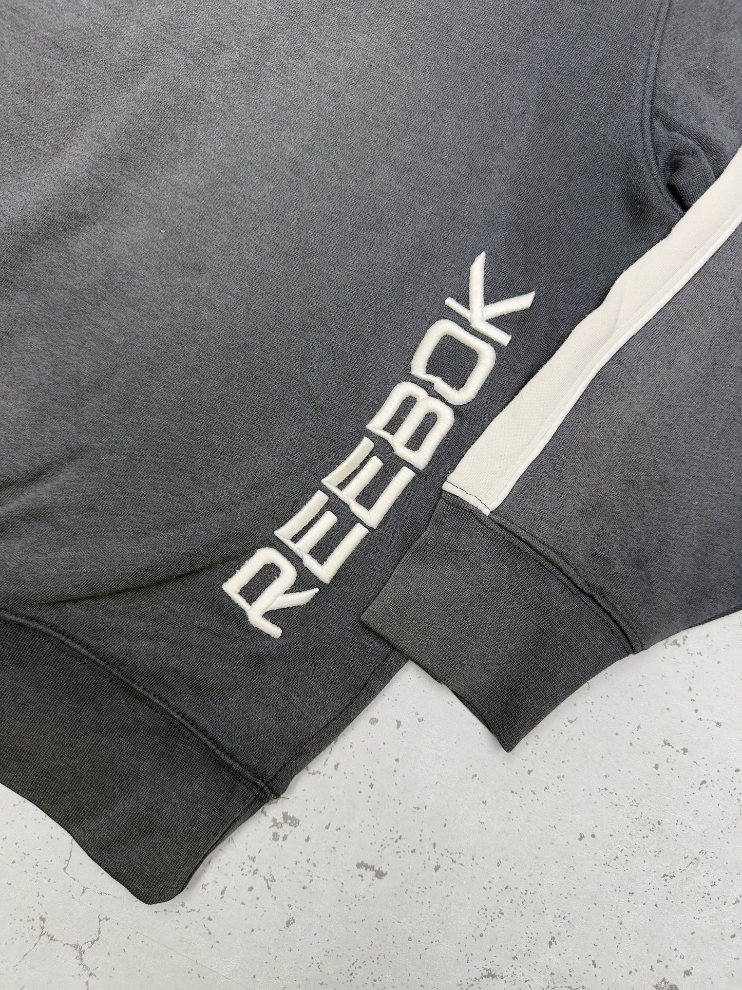 Reebok vintage Sweatshirt embroidery Sweater schwarz washed XL