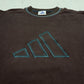 Adidas Vintage Sweatshirt Dunkelbraun – Logo Nahaufnahme