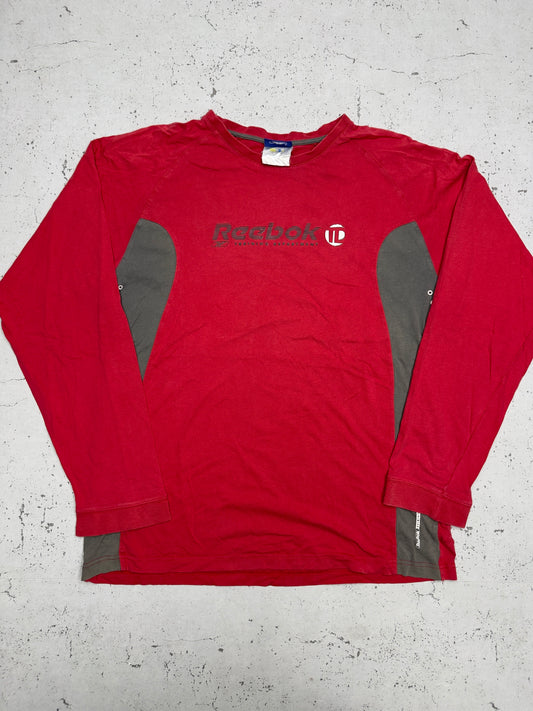 Reebok Vintage Langarmshirt Training Department Rot – Frontansicht flach