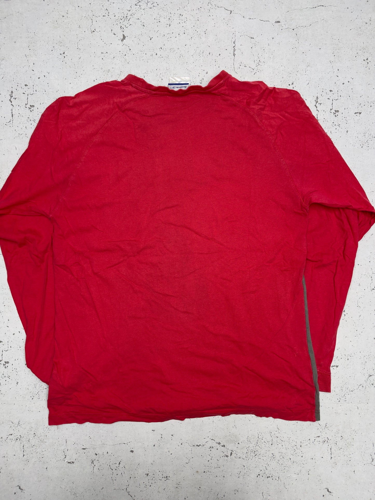 Reebok Vintage Langarmshirt Training Department Rot – Rückenansicht flach