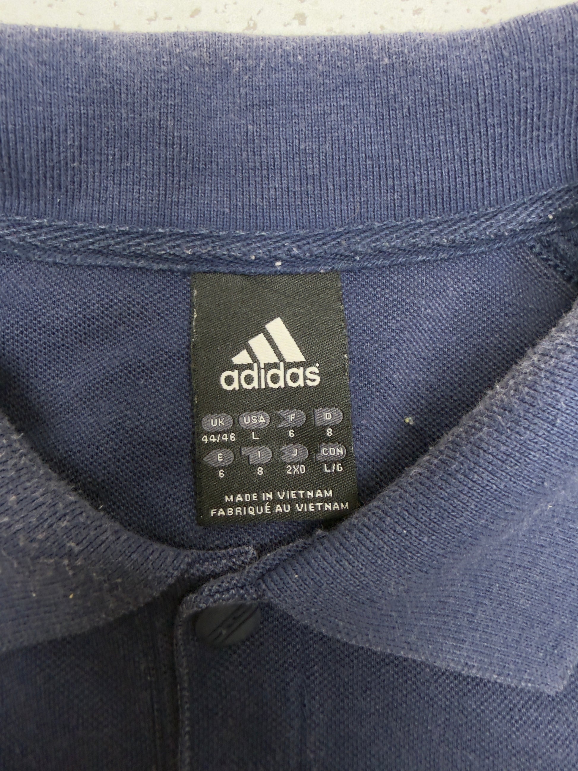 Adidas Vintage Poloshirt Real Madrid Navy – Etikett Größe L