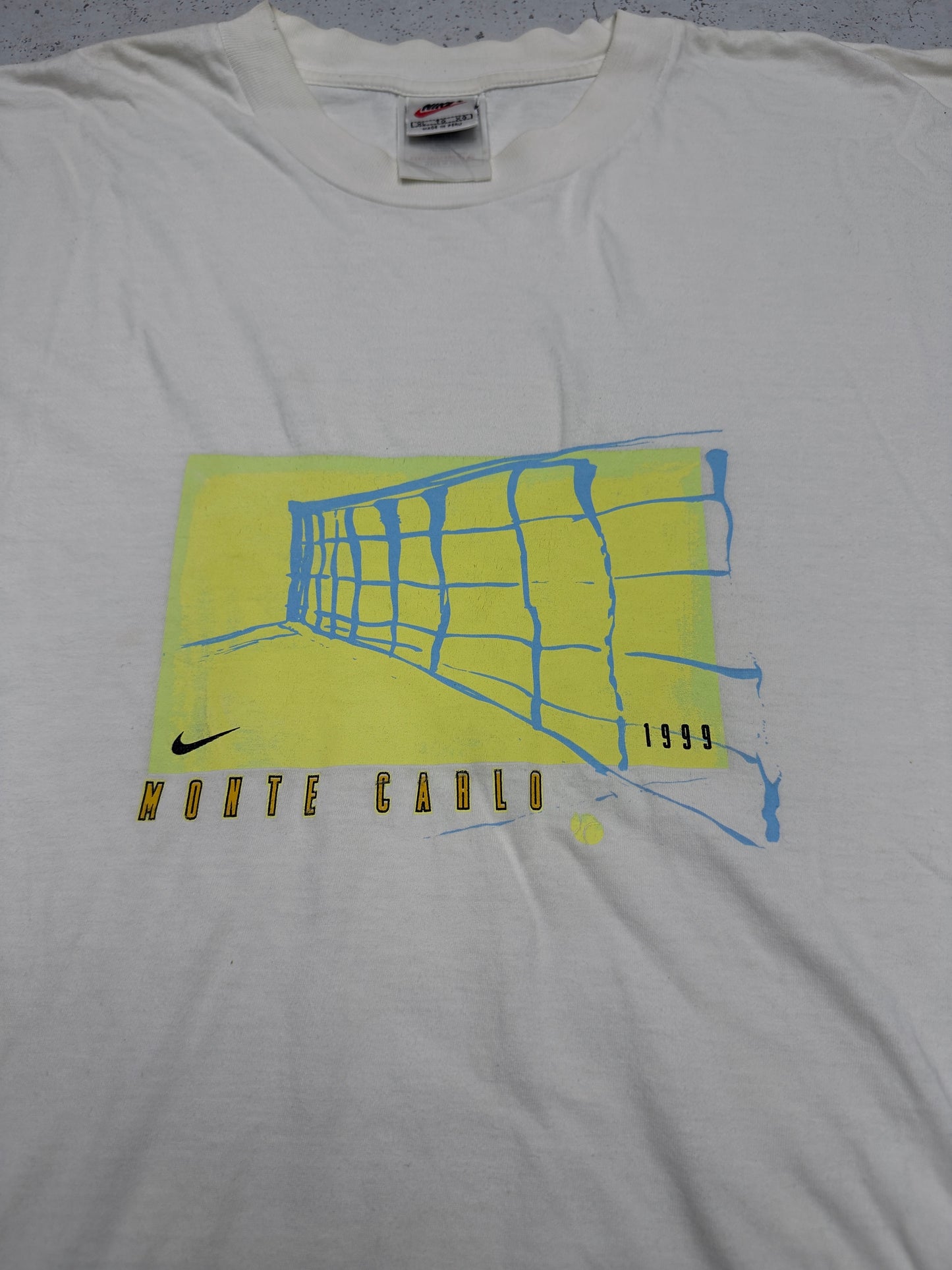 Nike Vintage T-Shirt Monte Carlo Creme – Print Nahaufnahme