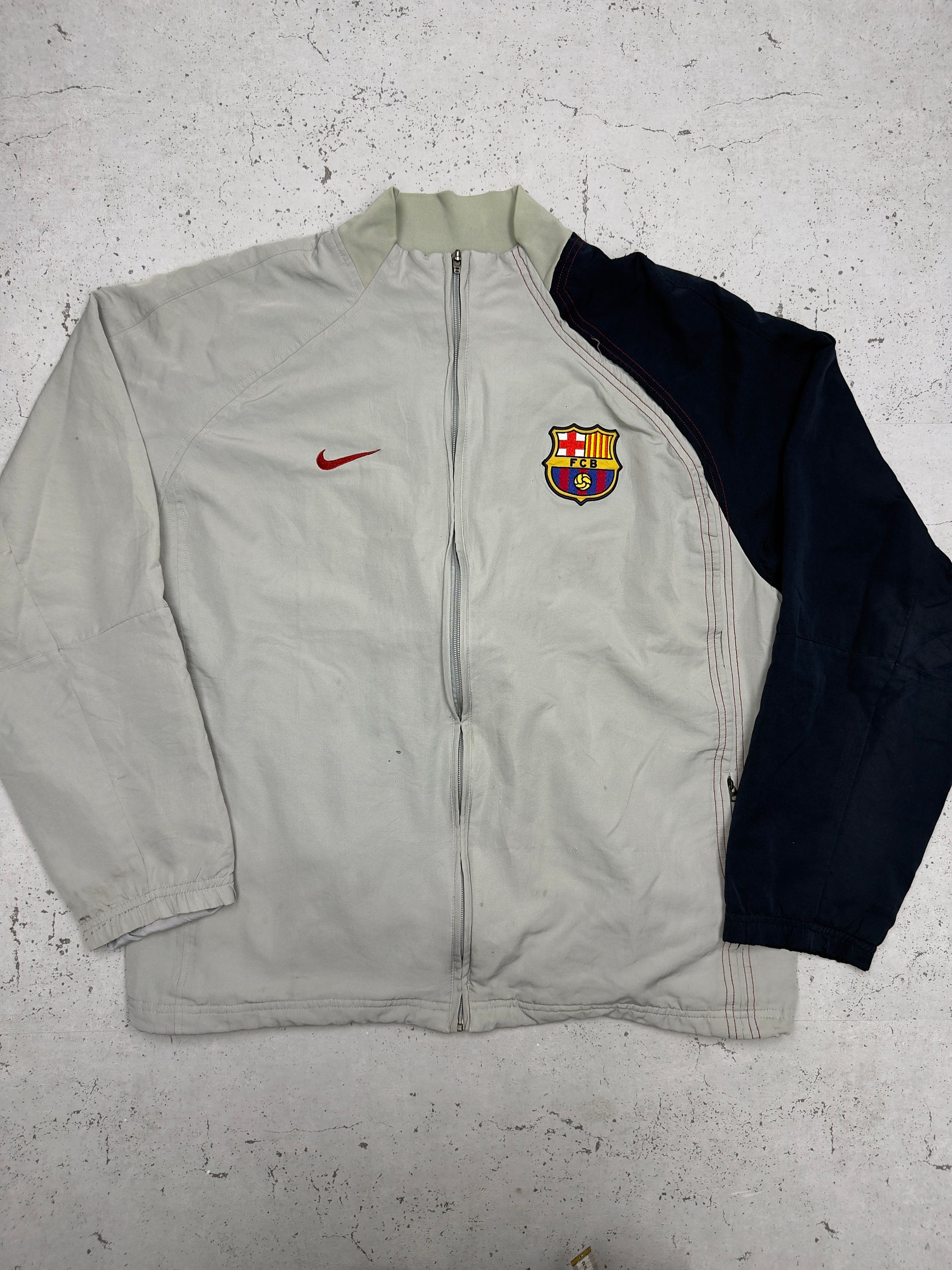Nike FC Barcelona Trainingsjacke Creme Vorderseite