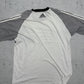 Adidas T-Shirt Weiß Braun Vorderseite flach