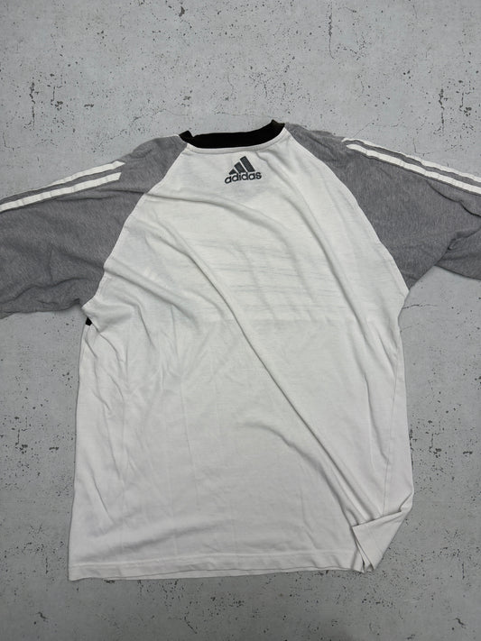 Adidas T-Shirt Weiß Braun Vorderseite flach