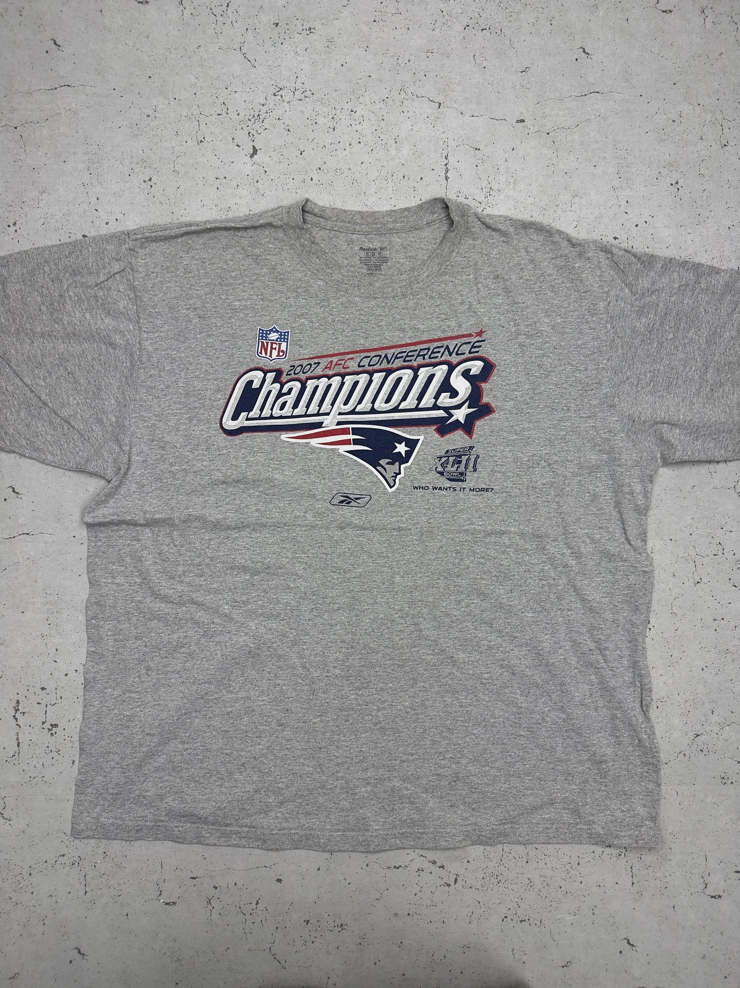 Reebok Patriots T-Shirt Grau Vorderseite