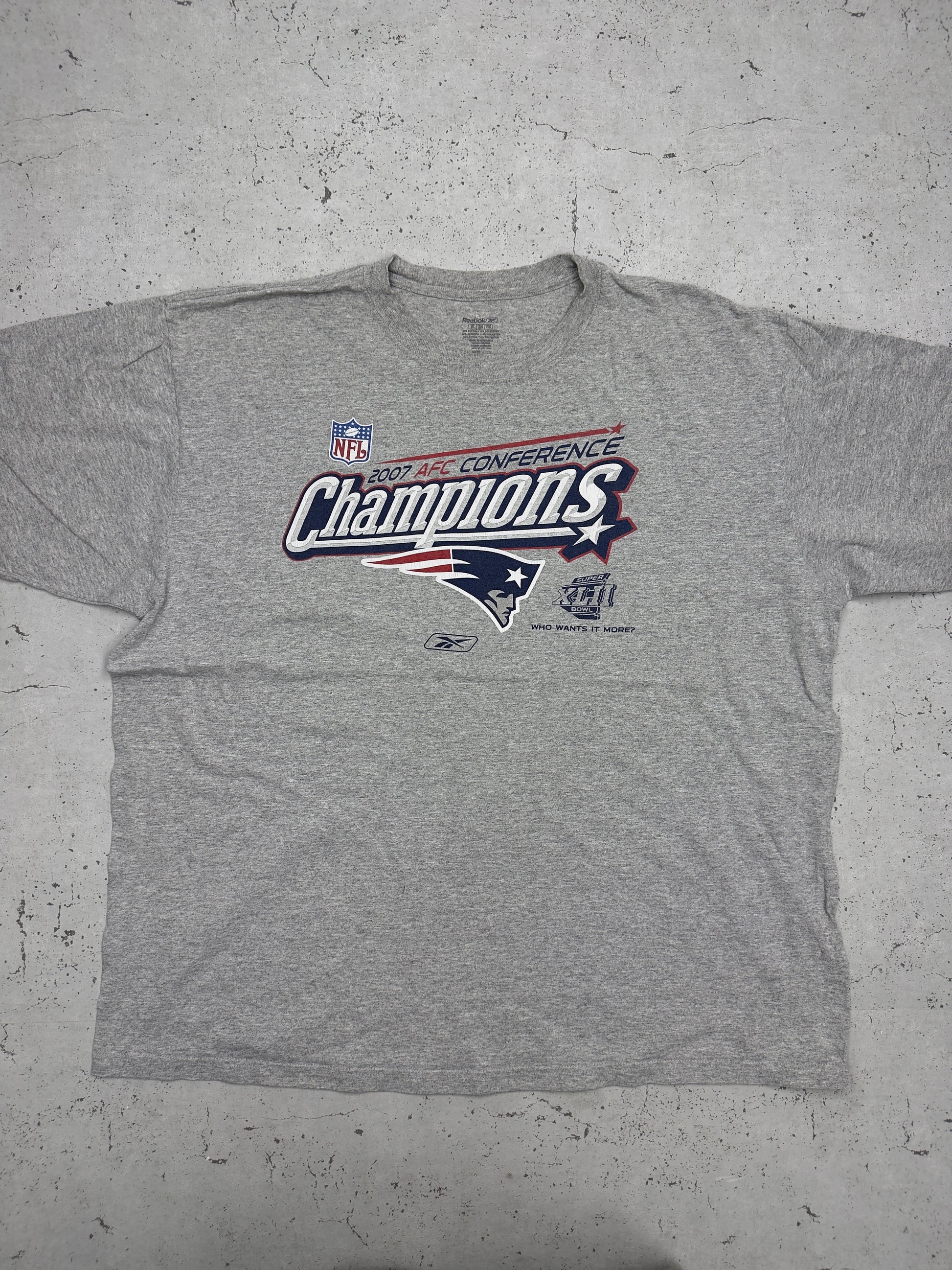 Reebok Patriots T-Shirt Grau Vorderseite