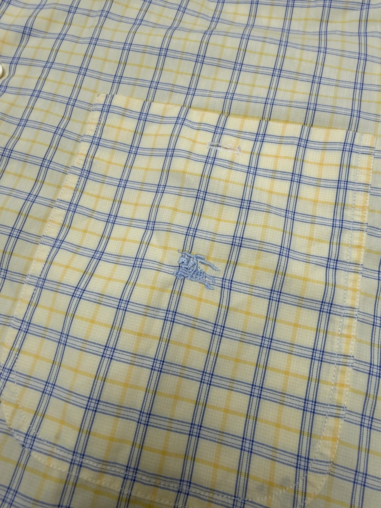 Kariertes Hemd Creme Logo Detail