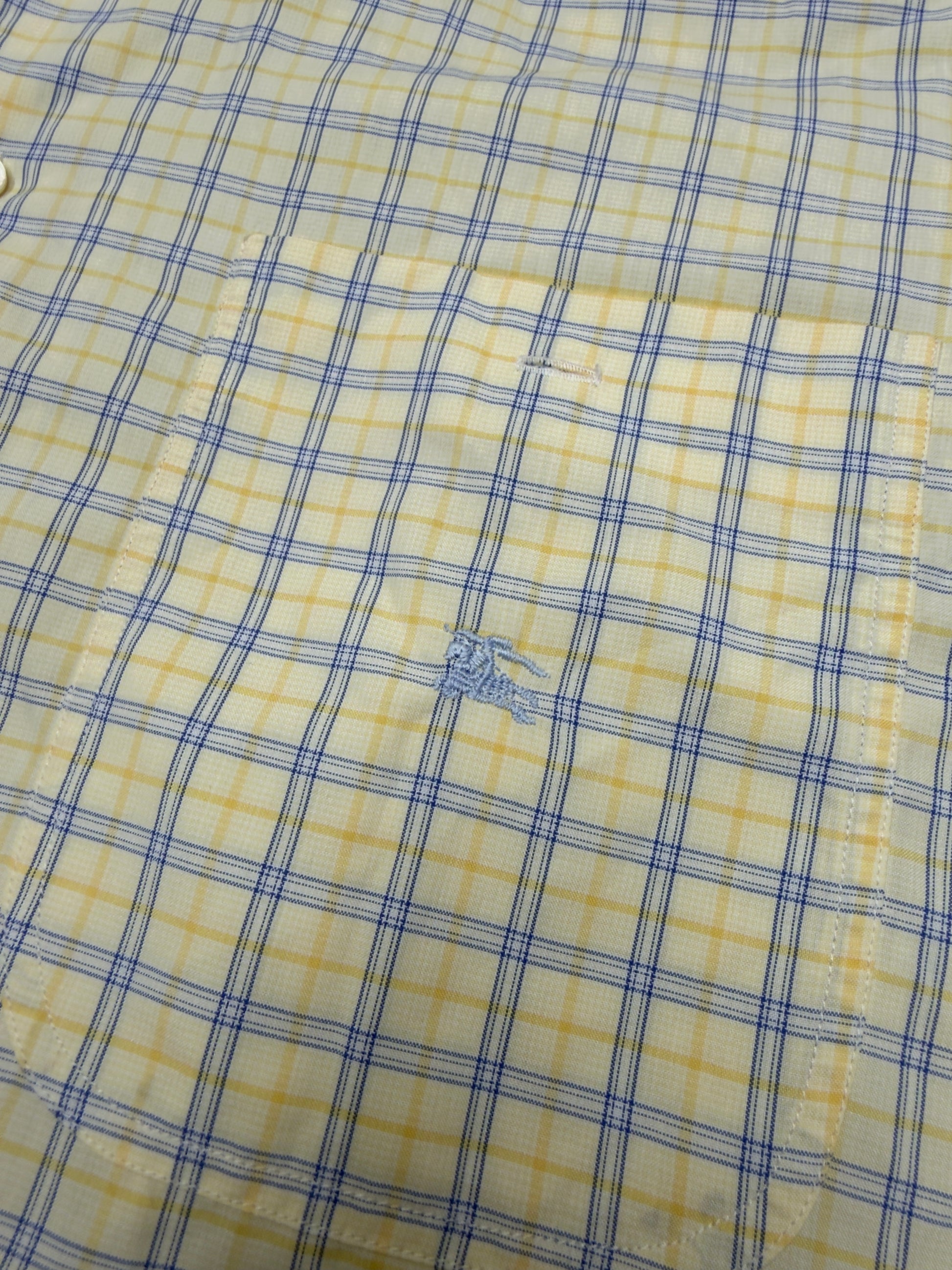 Kariertes Hemd Creme Logo Detail