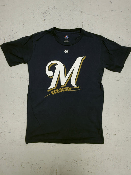 Majestic vintage Milwaukee Brewers Braun 8 T-Shirt Players Shirt blau S