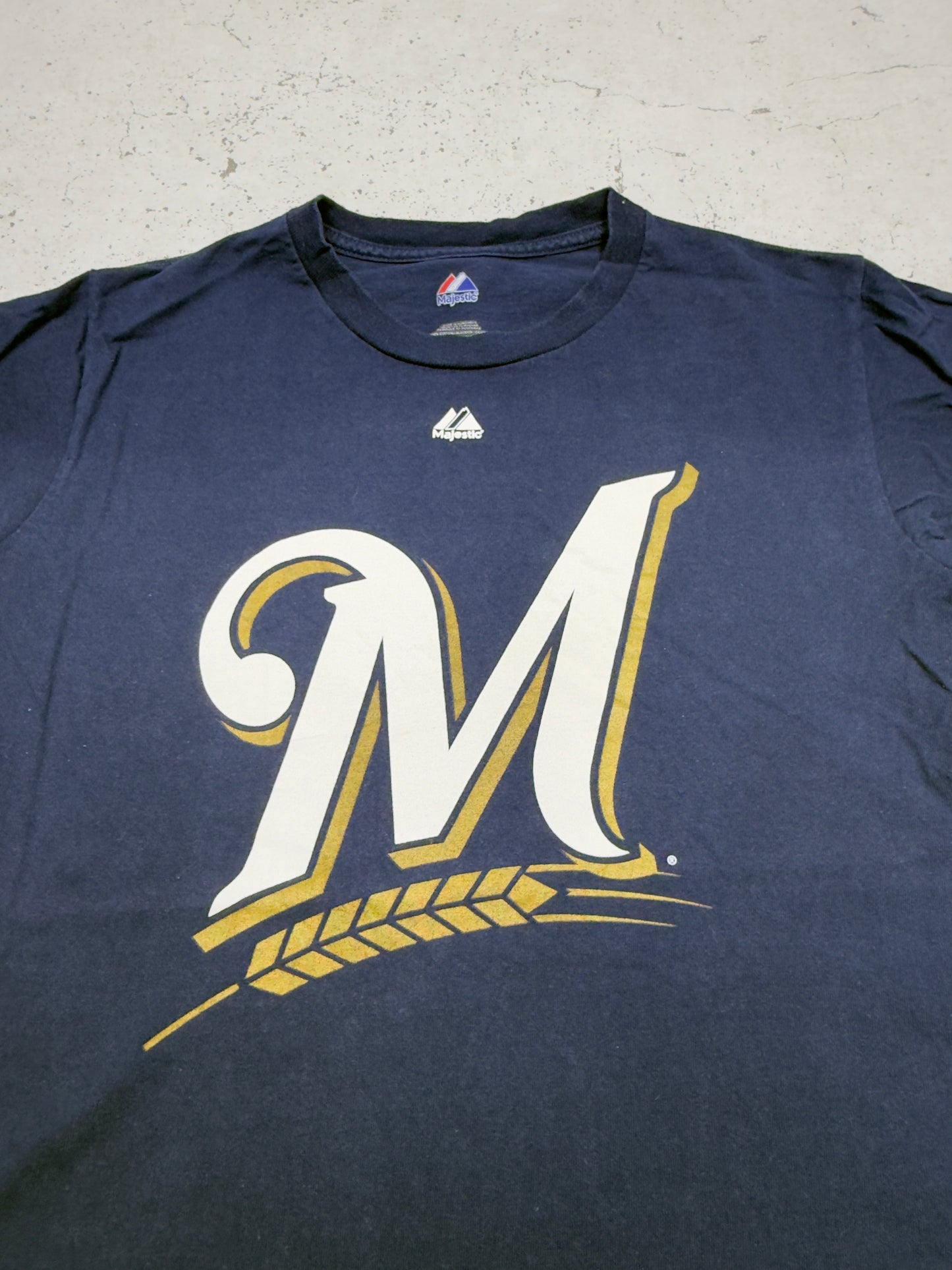 Majestic vintage Milwaukee Brewers Braun 8 T-Shirt Players Shirt blau S