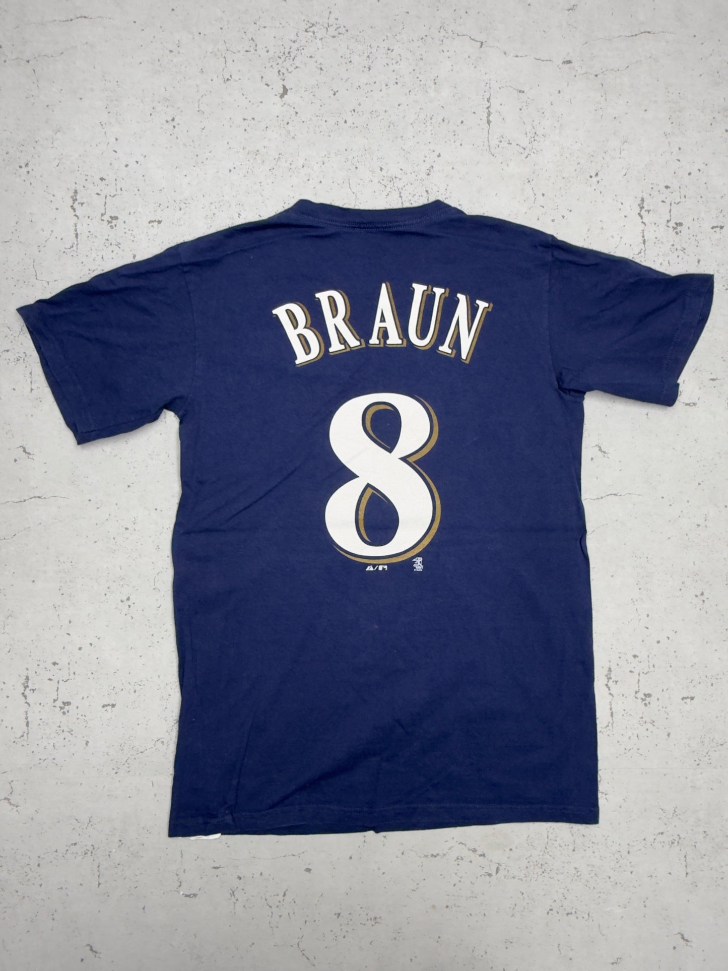 Majestic vintage Milwaukee Brewers Braun 8 T-Shirt Players Shirt blau S