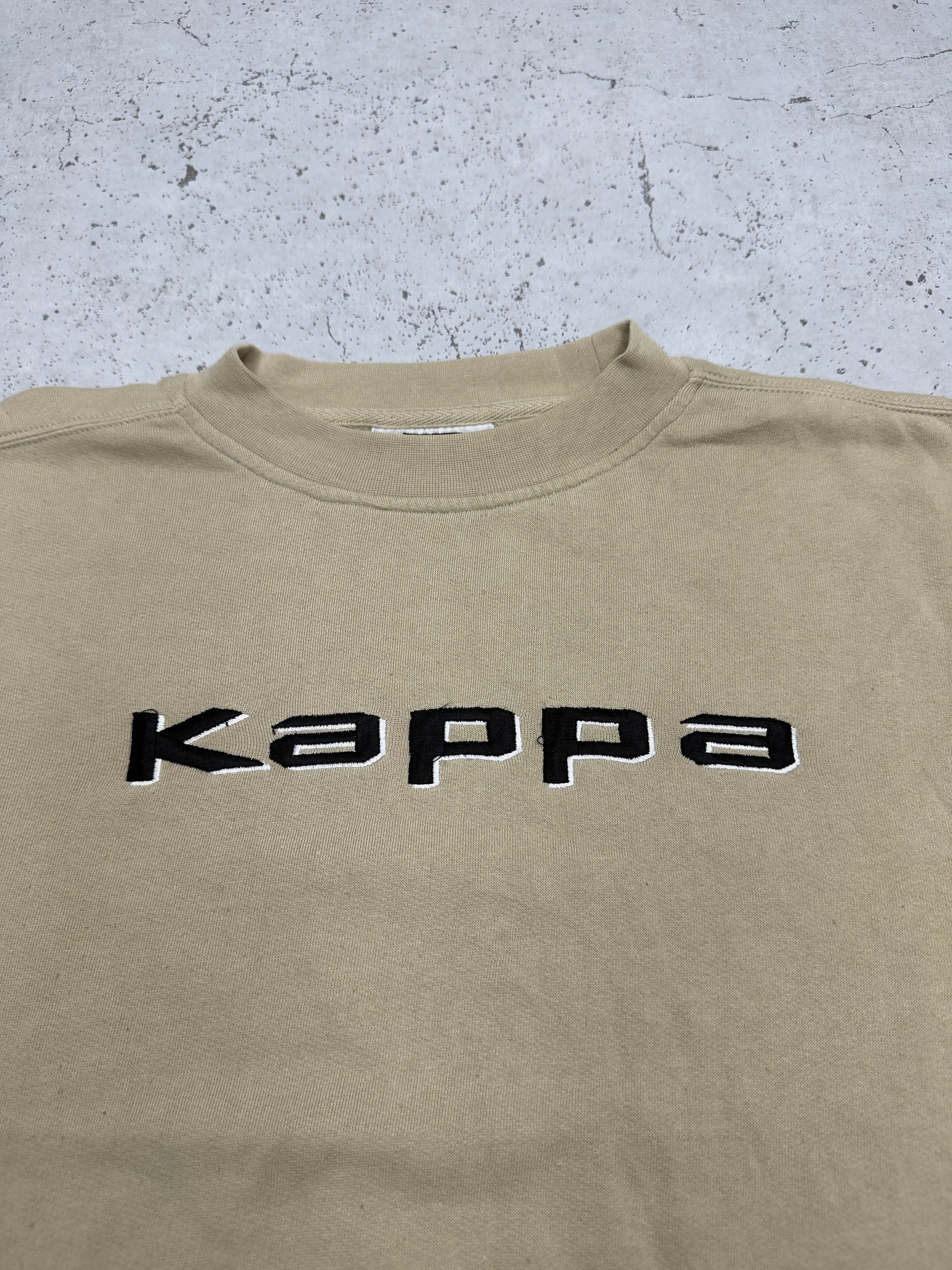 Kappa Vintage Sweatshirt Beige – Logo Nahaufnahme