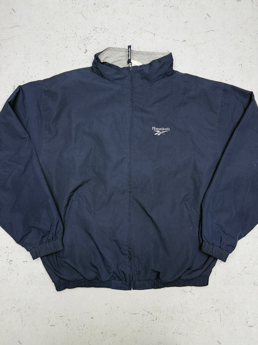 Reebok Vintage Trainingsjacke Navy – Frontansicht flach
