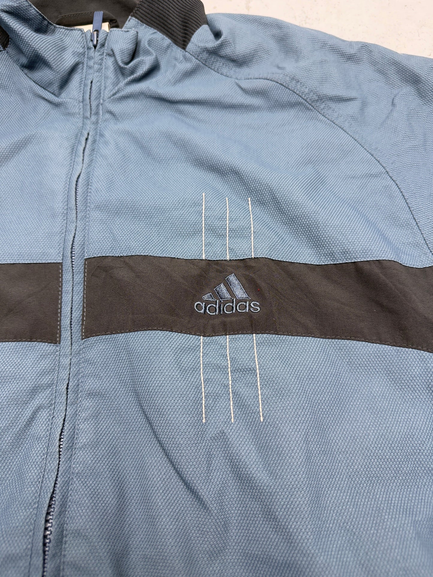 Adidas Trainingsjacke Blaugrau Logo Detail