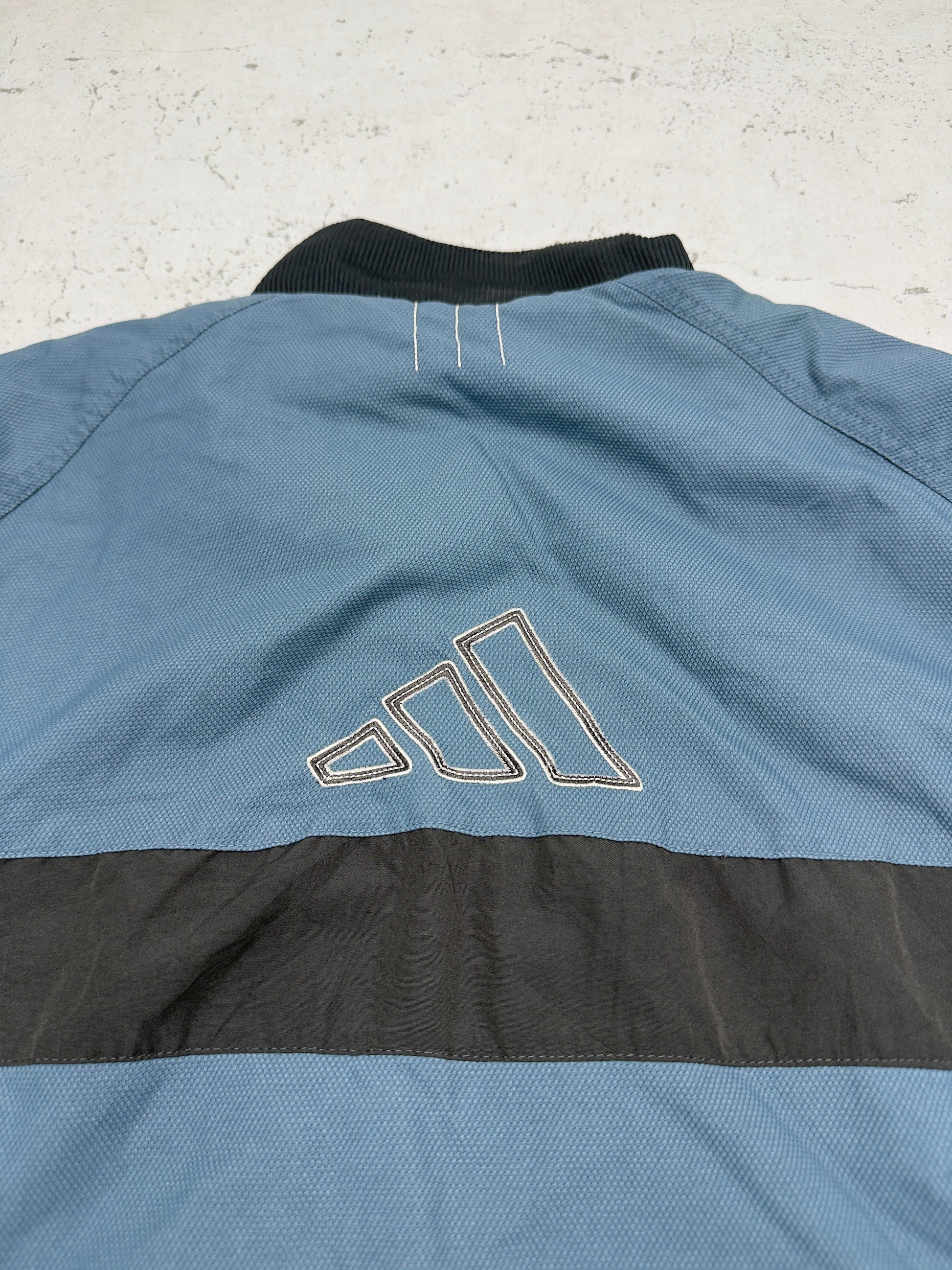 Adidas Trainingsjacke Blaugrau Logo Detail Schulter