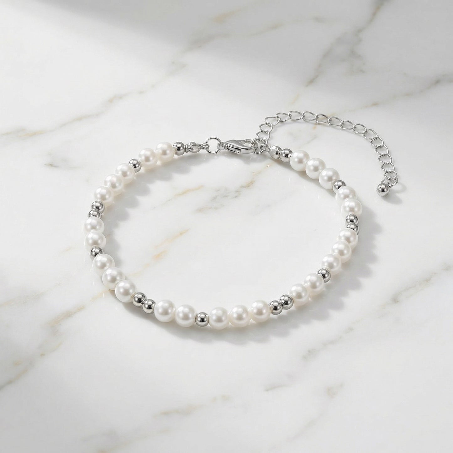 Perlen Armband mit Silber Details Bracelet Y2K