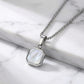 "Gem Stone" Streetwear silber Halskette mit Schmuckstein Gem Necklace grün weiß schwarz