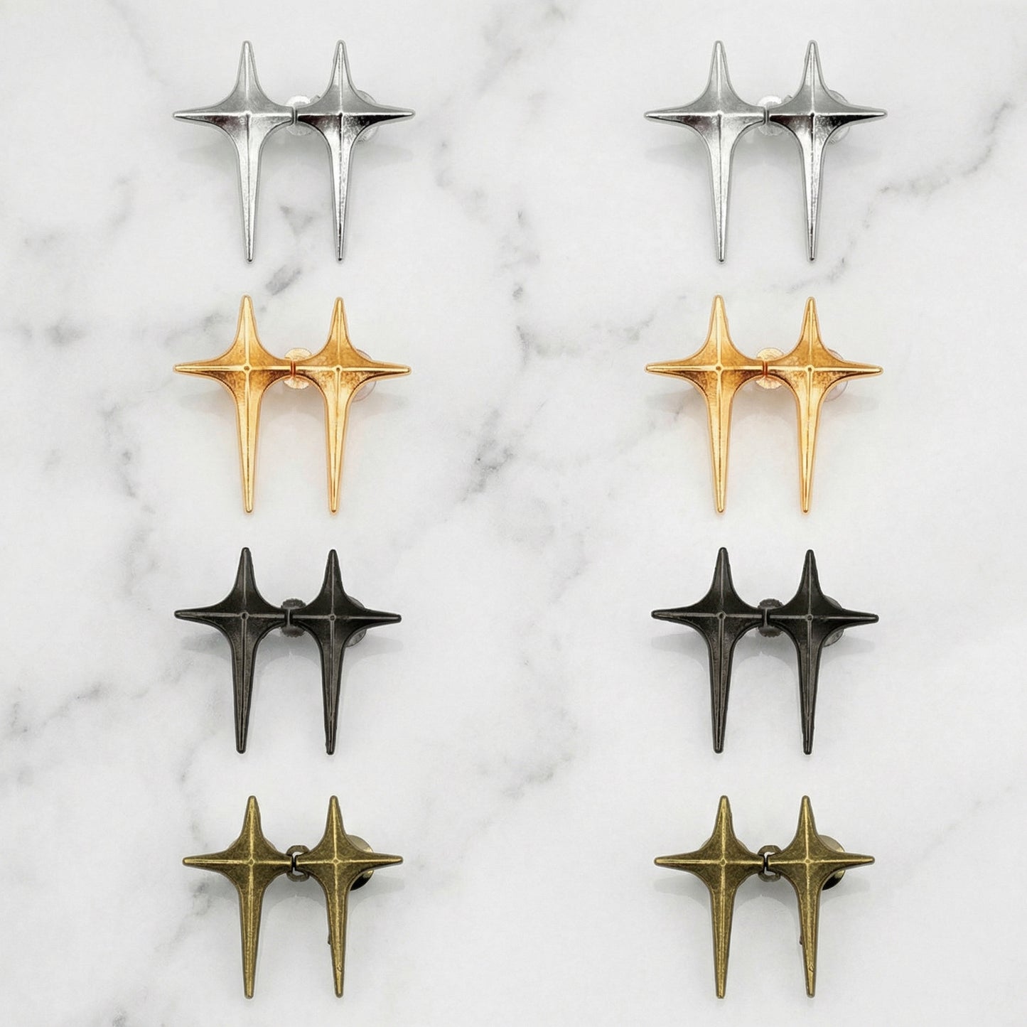 StarHold Clips Silber – 4er Set – Jeans & Jacken enger machen / croppen Y2K Gürtel