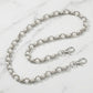 "Silver Pearl" Streetwear silber Hosenkette mit weißen Perlen Y2K Pants Chain