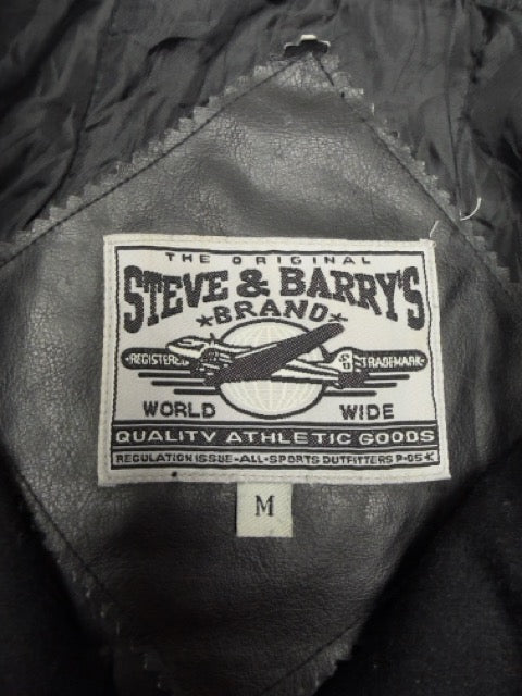 Steve & Barrys vintage Chief Collegejacke Lederjacke Bomberjacke schwarz M