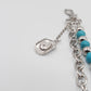 "Western Spirit" - Silberne Hosenkette mit türkisfarbenen Perlen & Cowboy-Hut Charm