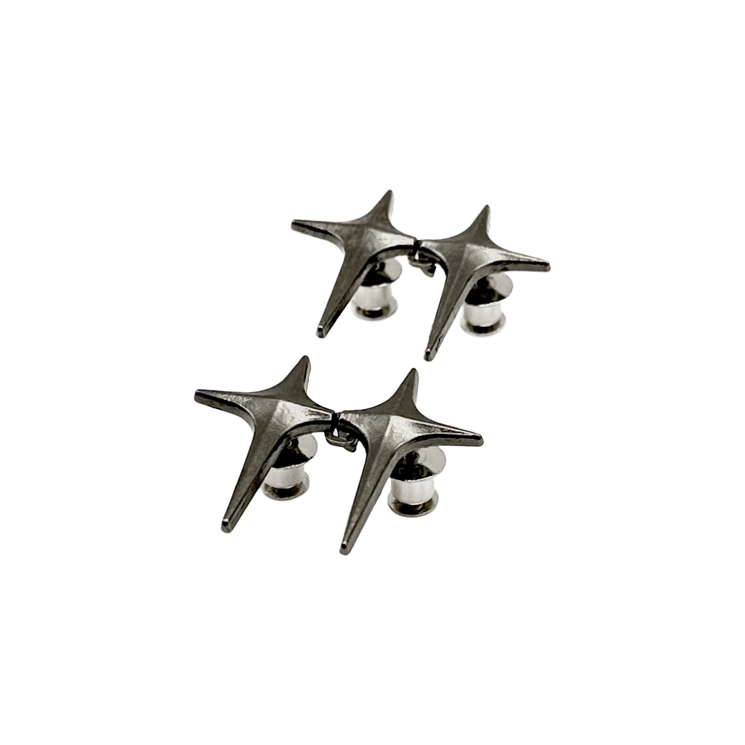 StarHold Clips Silber – 4er Set – Jeans & Jacken enger machen / croppen Y2K Gürtel