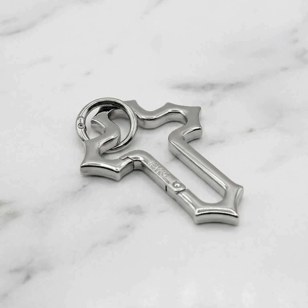 "Cross Charm" Streetwear silber Kreuz Anhänger Cross Charm Karabiner Y2K