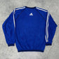 Adidas vintage Fleece Sweatshirt Sweater blau L
