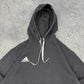 Adidas small Logo Hoodie Pullover schwarz L