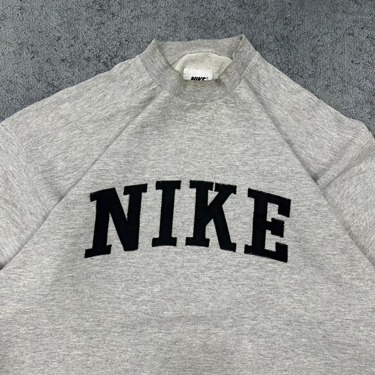 Nike vintage big Logo embroidery Sweatshirt Crewneck grau M