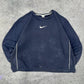Nike vintage big Logo swoosh Sweatshirt Crewneck blau XXL