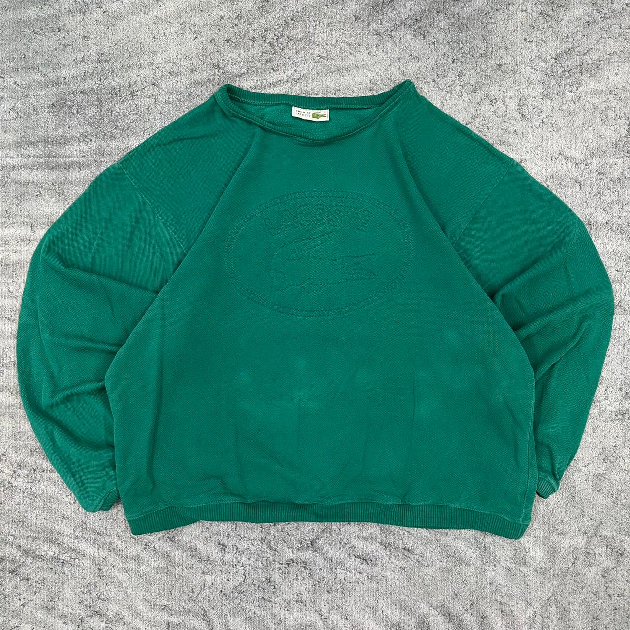 Lacoste vintage 90s big Logo Sweatshirt Knitwear grün S