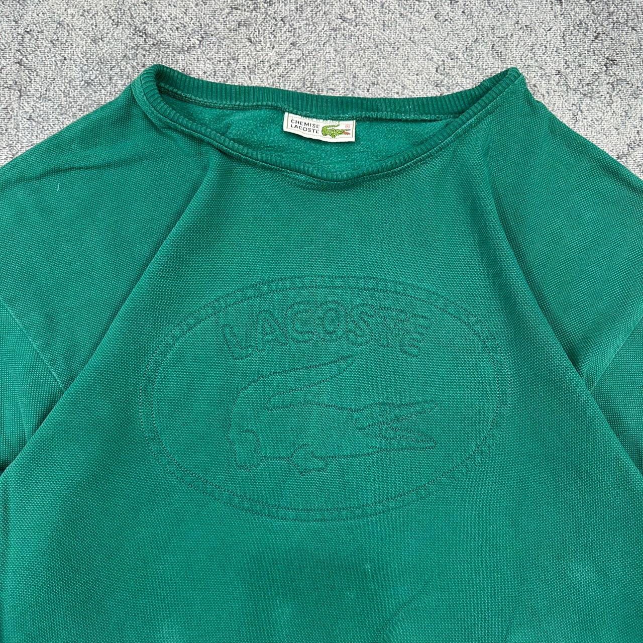 Lacoste vintage 90s big Logo Sweatshirt Knitwear grün S
