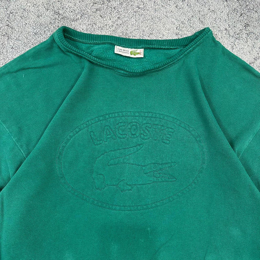 Lacoste vintage 90s big Logo Sweatshirt Knitwear grün S